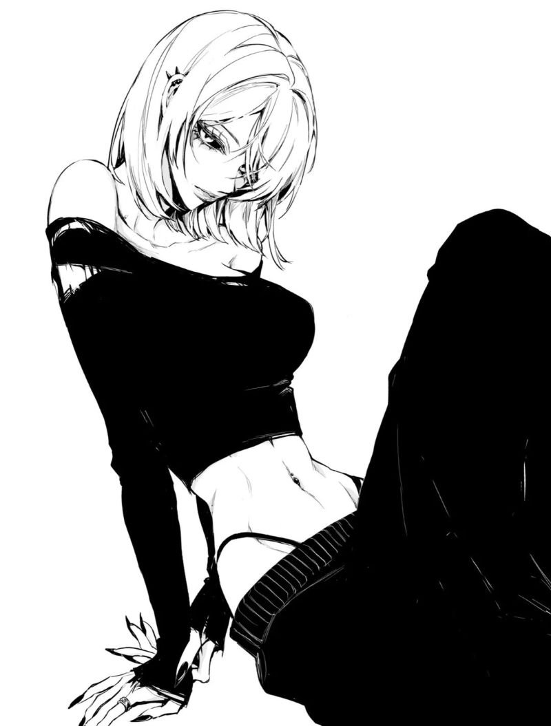 ảnh anime đen trắng (14)