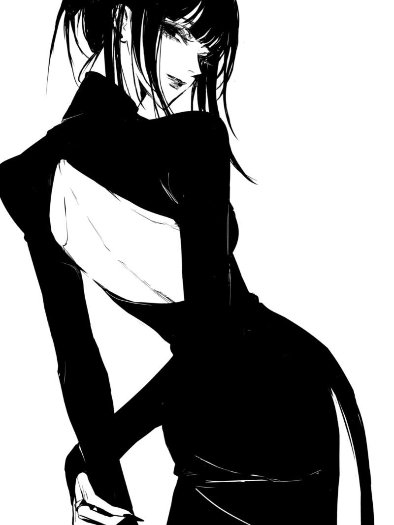 ảnh anime đen trắng (24)