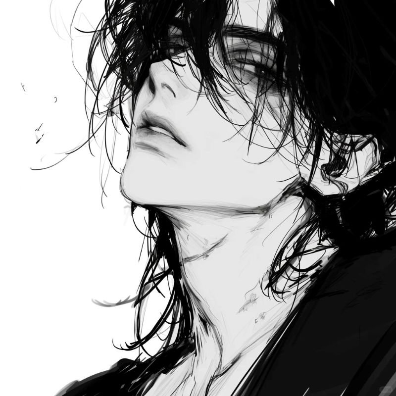 ảnh anime nam đen trắng (1)