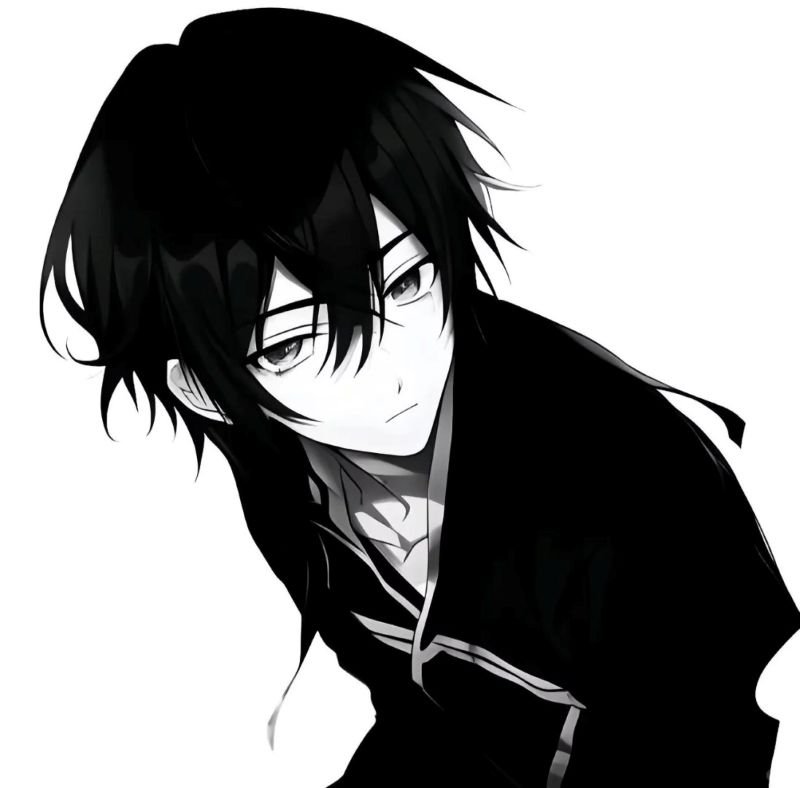 ảnh anime nam đen trắng (15)
