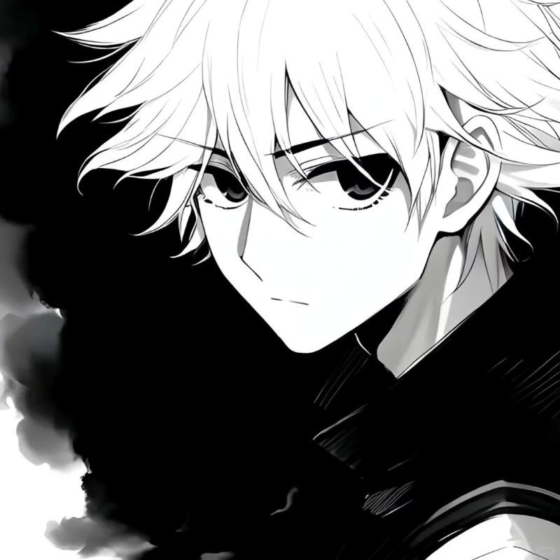 ảnh anime nam đen trắng (16)