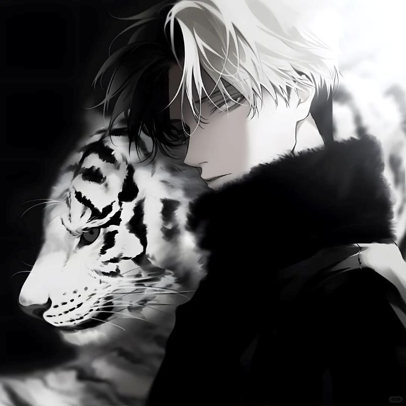 ảnh anime nam đen trắng (21)