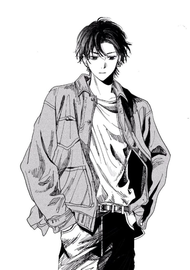 ảnh anime nam đen trắng (27)