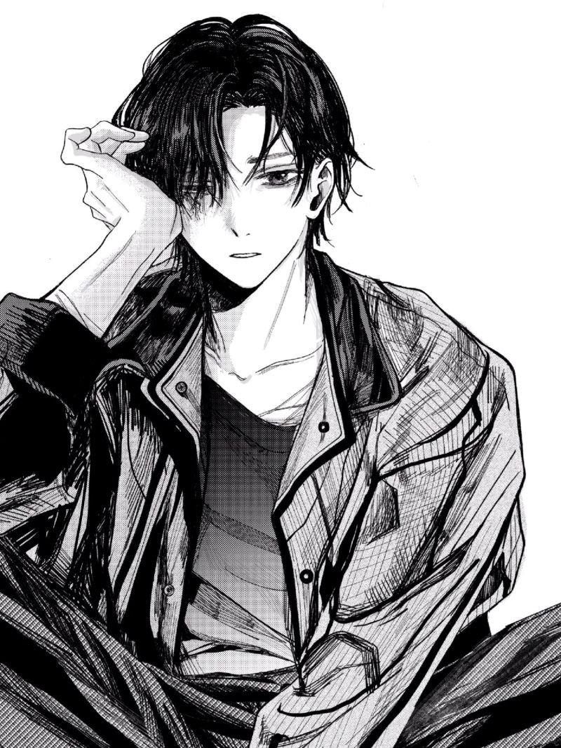 ảnh anime nam đen trắng (29)