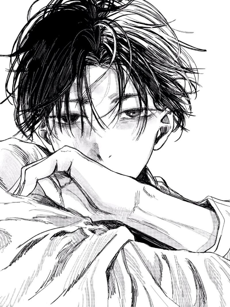 ảnh anime nam đen trắng (33)