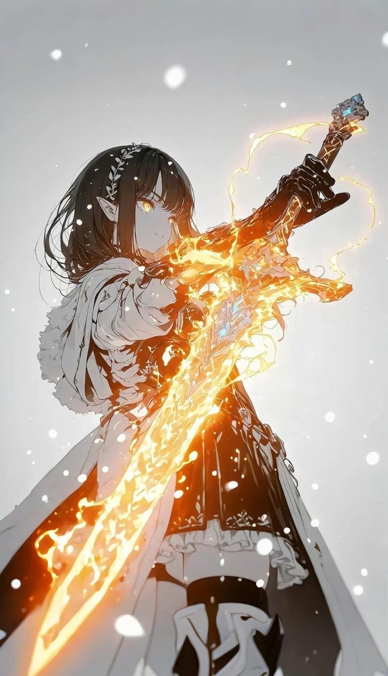 ảnh anime nữ cầm kiếm ngầu