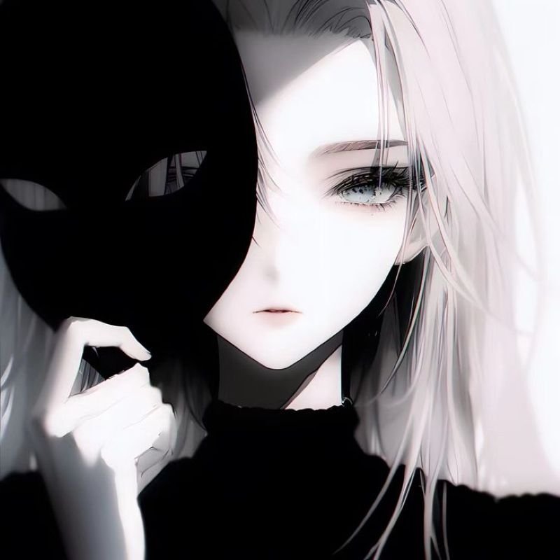 ảnh anime nữ lạnh lùng đen trắng
