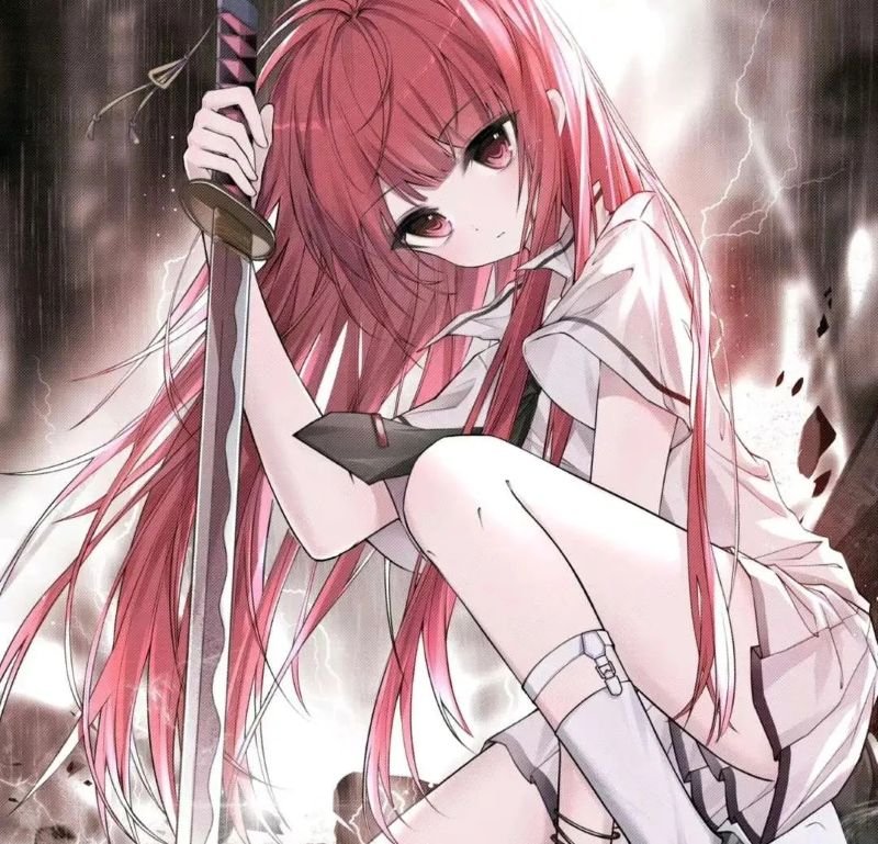 ảnh anime nữ ngầu cầm kiếm