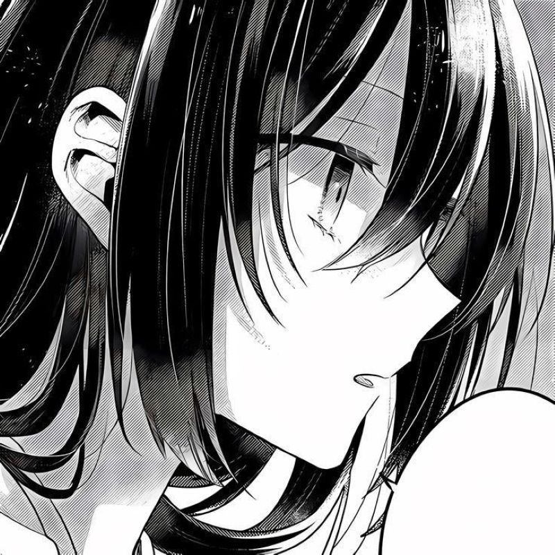 ảnh anime nữ trắng đen (10)