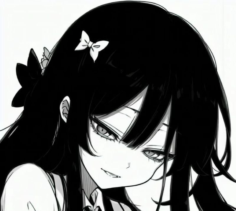 ảnh anime nữ trắng đen (11)