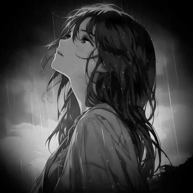 ảnh anime nữ trắng đen (18)