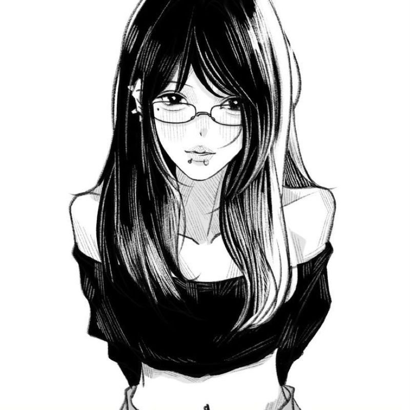 ảnh anime nữ trắng đen (22)