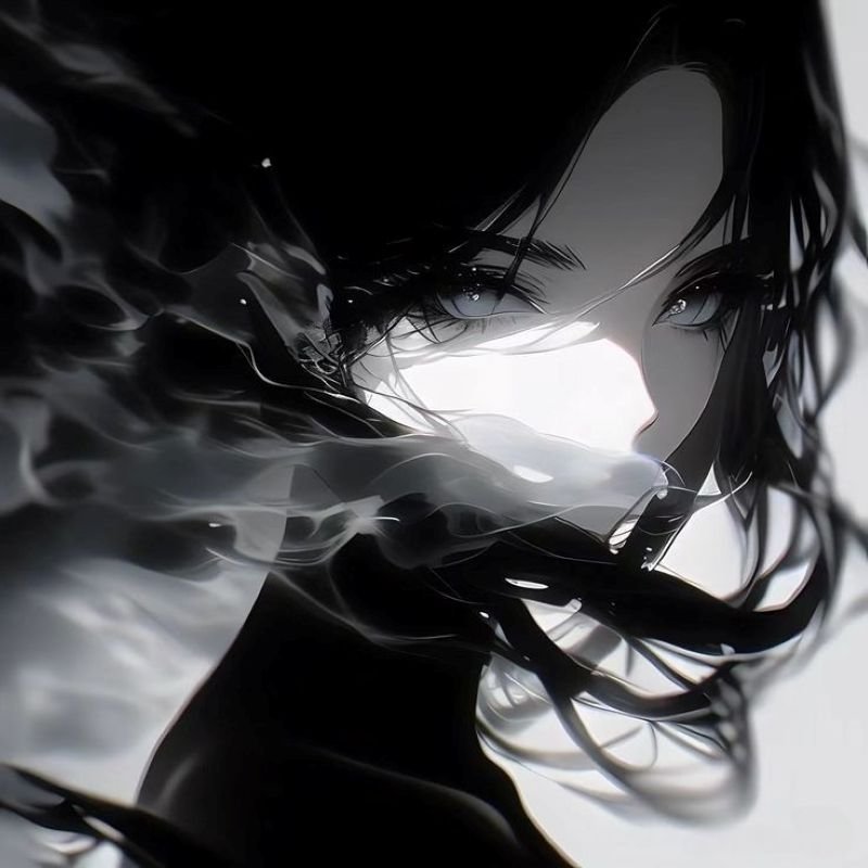 ảnh anime nữ trắng đen (23)