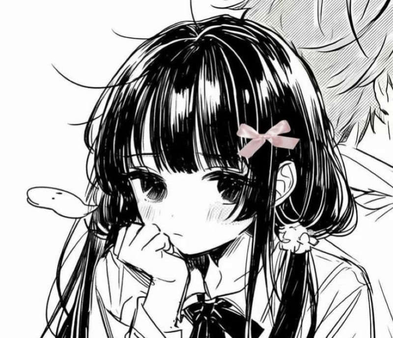 ảnh anime nữ trắng đen (24)