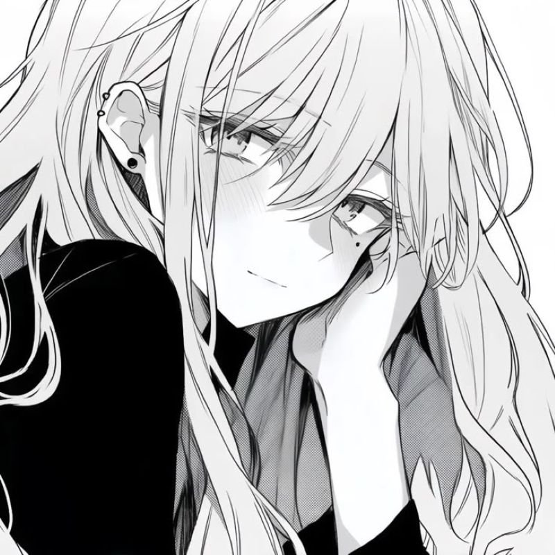 ảnh anime nữ trắng đen (25)