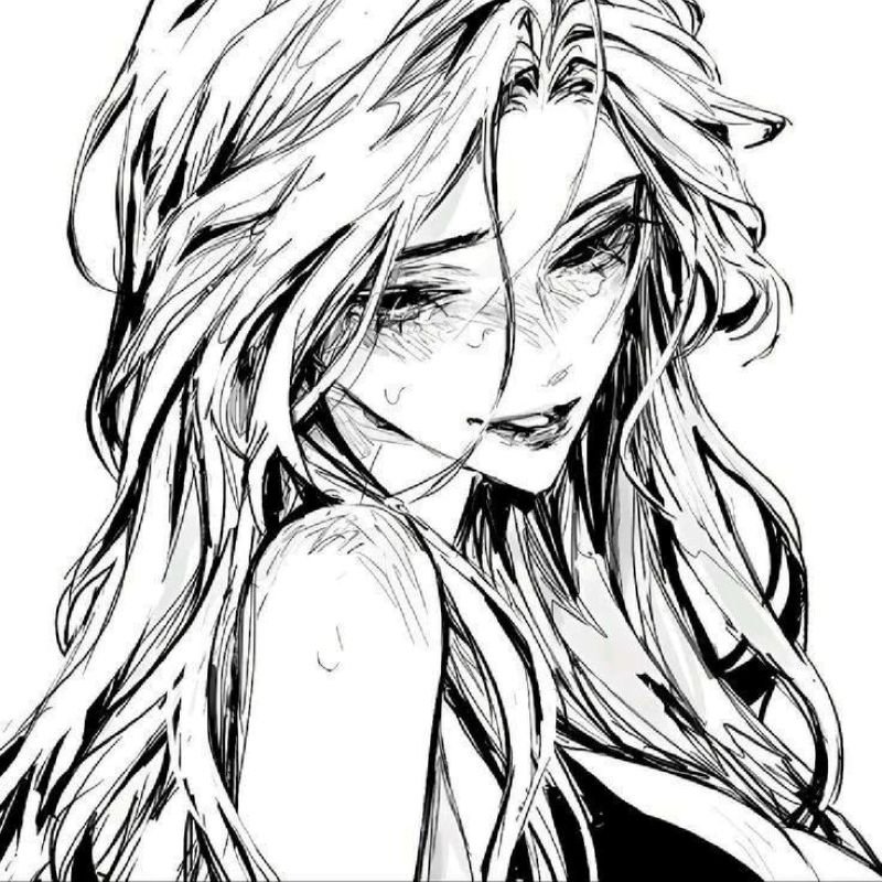 ảnh anime nữ trắng đen (26)