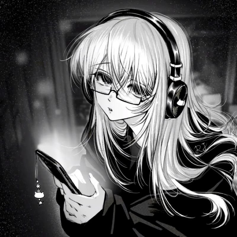 ảnh anime nữ trắng đen (29)