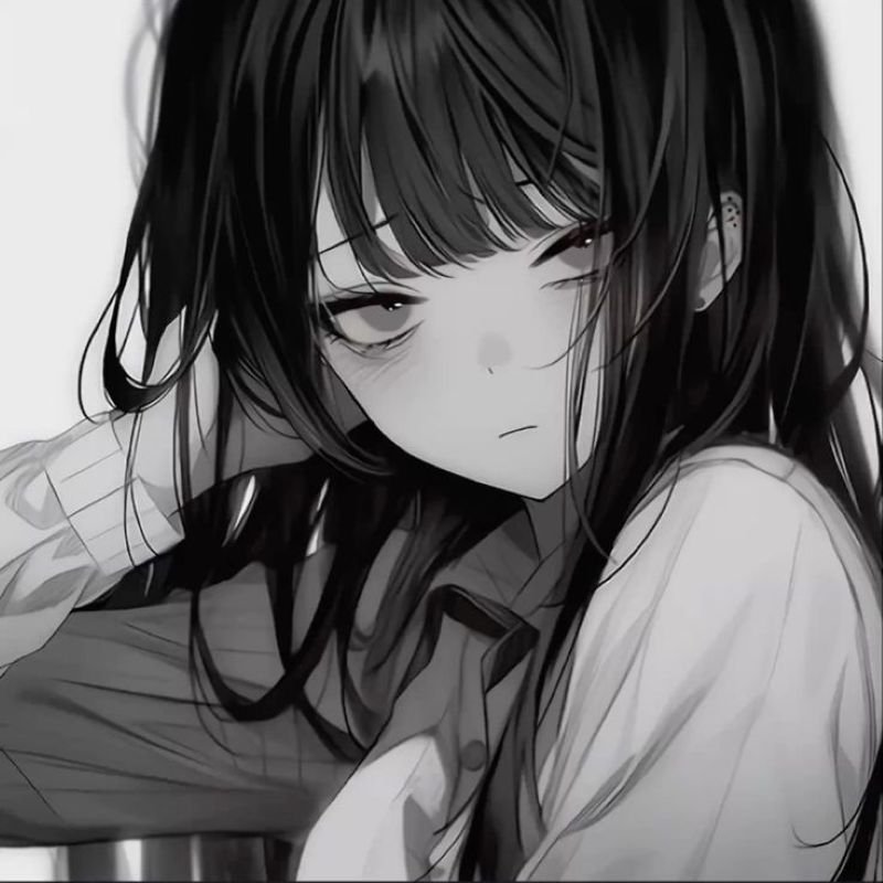 ảnh anime nữ trắng đen (30)