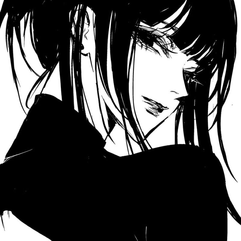 ảnh anime nữ trắng đen (31)