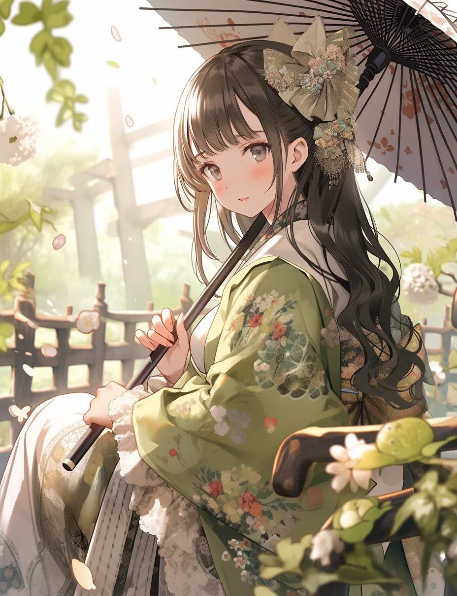 hình ảnh anime nữ mặc kimono (15)