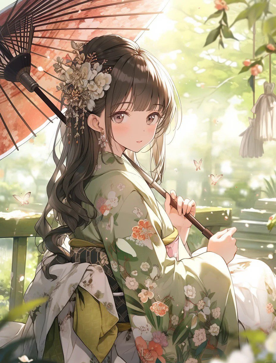 hình ảnh anime nữ mặc kimono (16)
