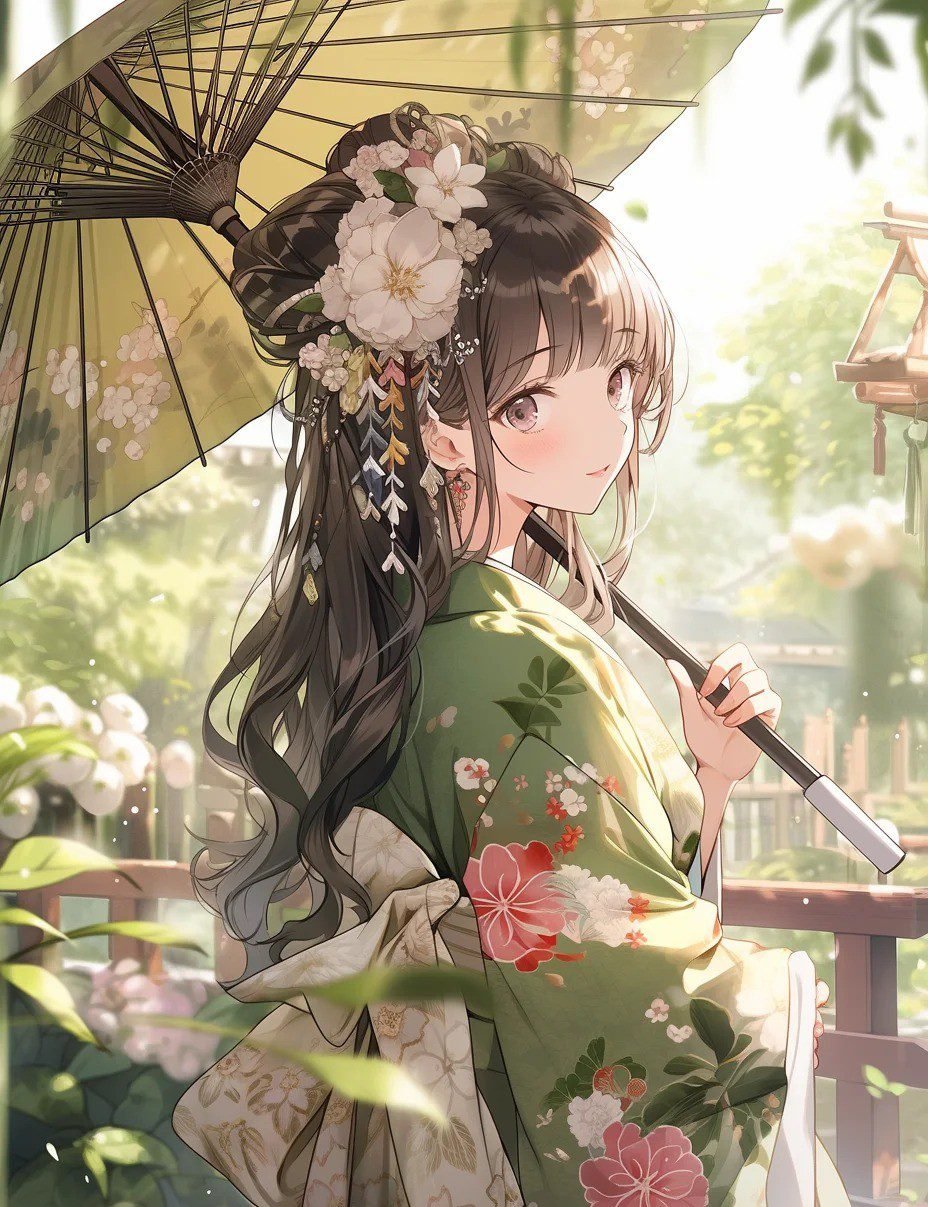 hình ảnh anime nữ mặc kimono (17)