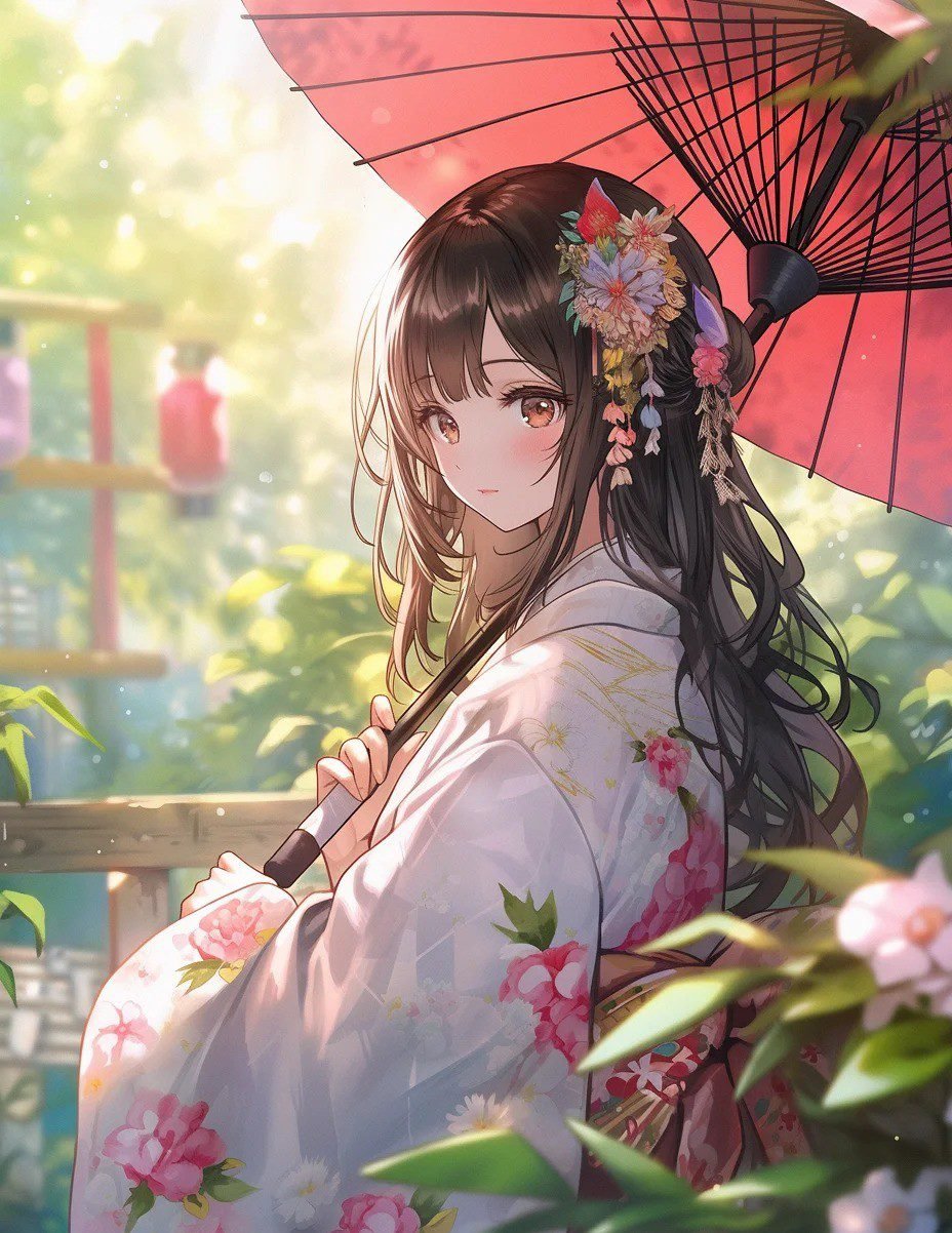 hình ảnh anime nữ mặc kimono (21)