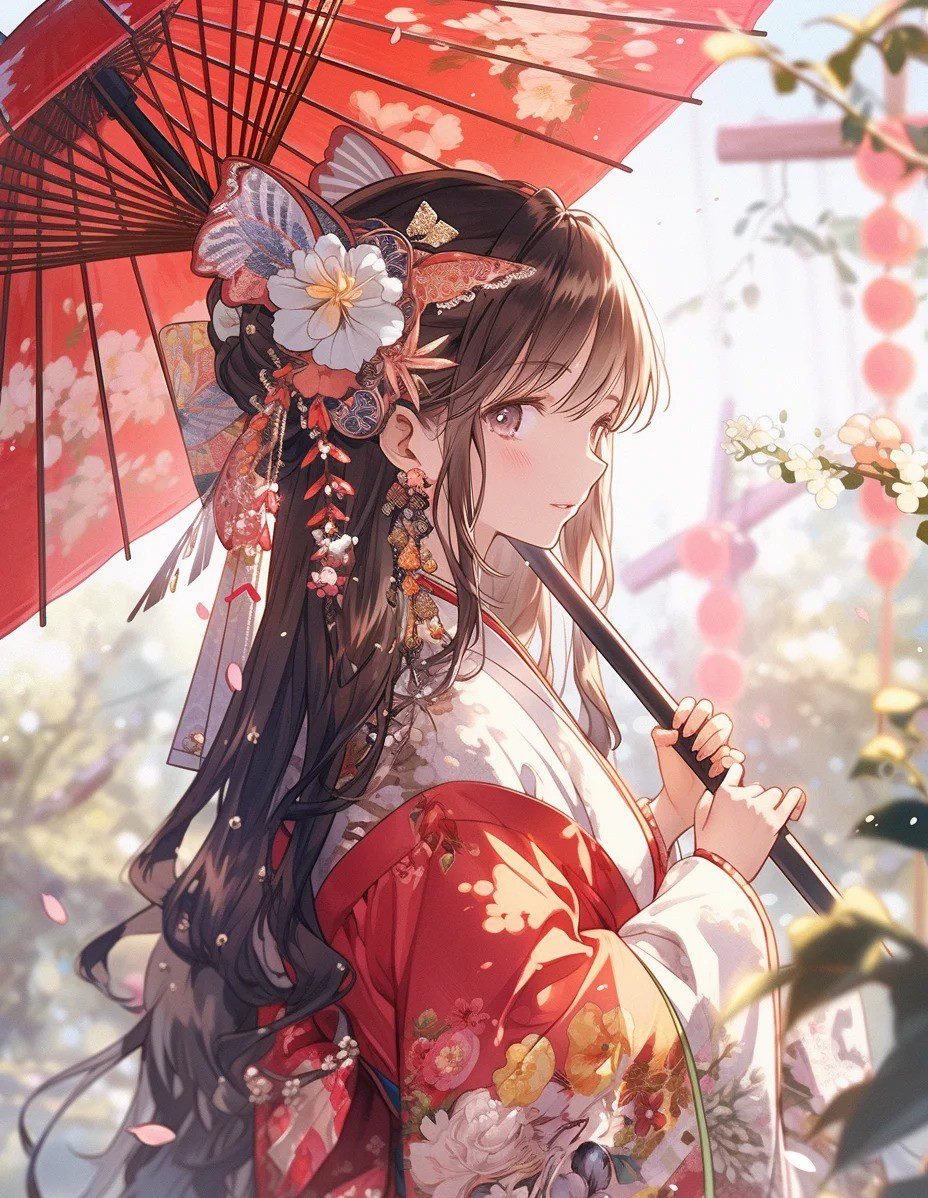 hình ảnh anime nữ mặc kimono (22)