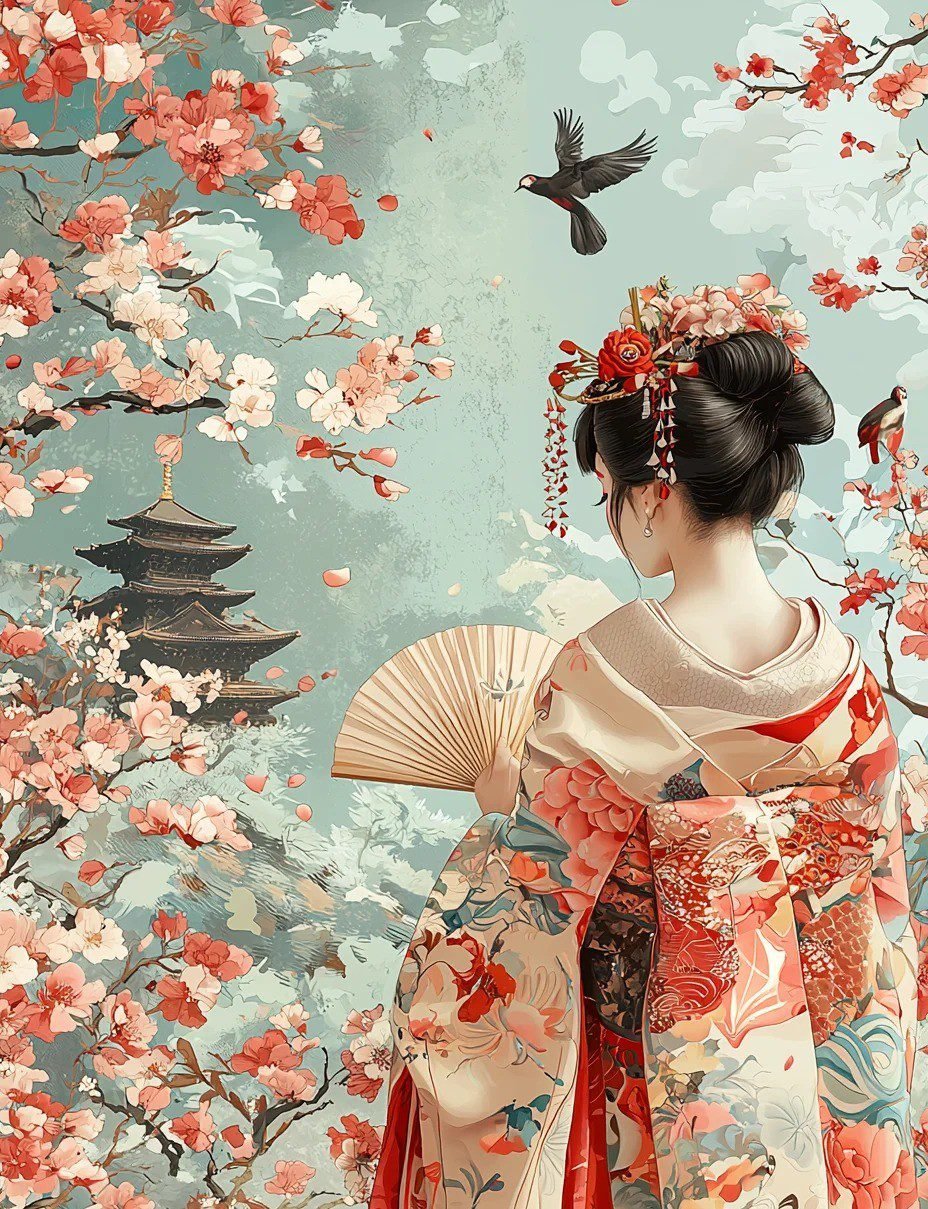 hình ảnh anime nữ mặc kimono (32)