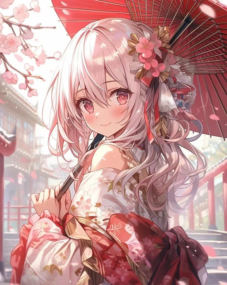 hình ảnh anime nữ mặc kimono (6)