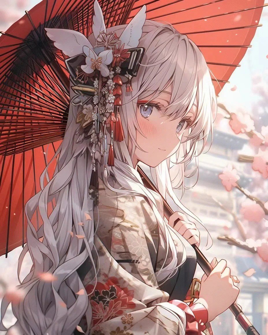 hình ảnh anime nữ mặc kimono (7)