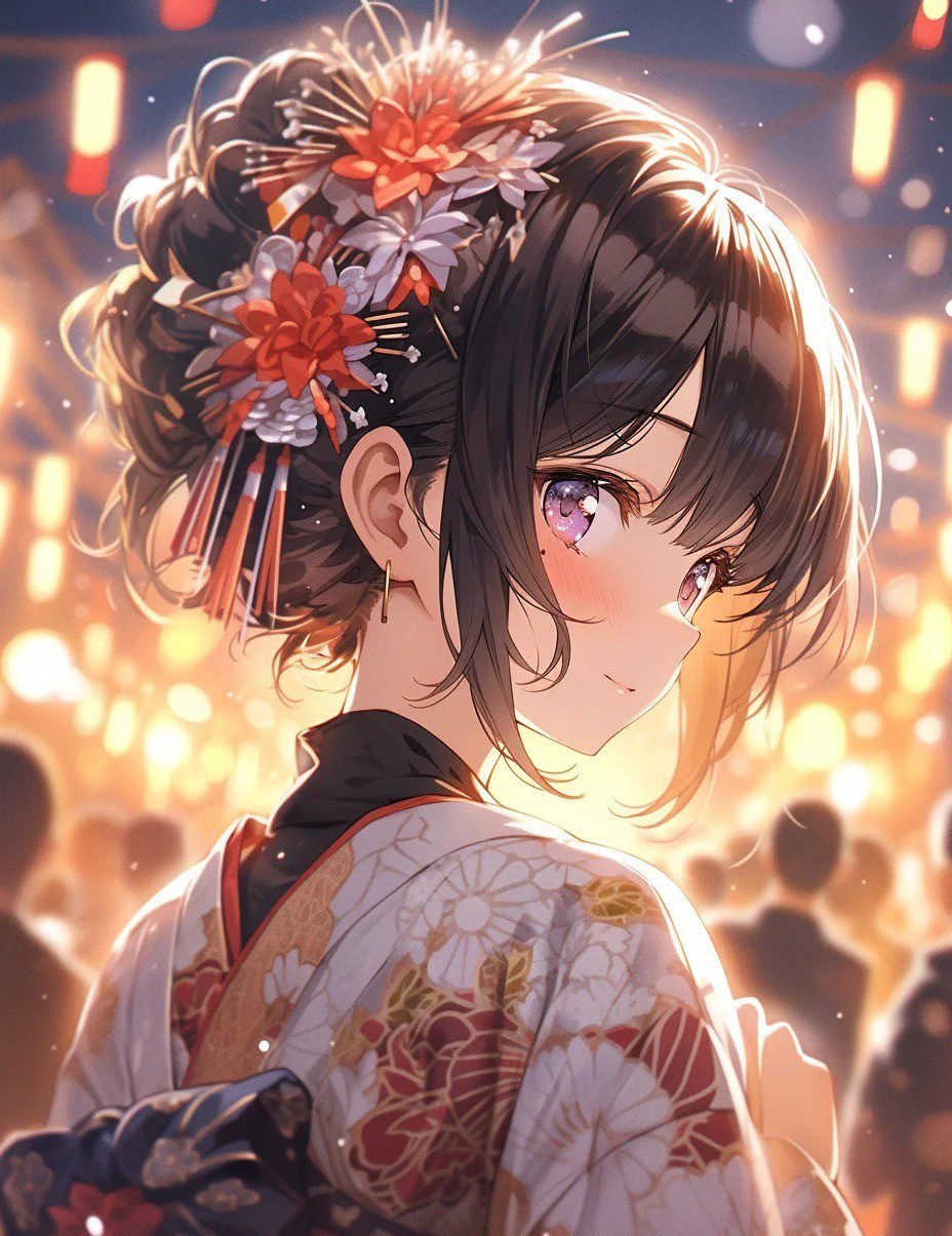 hình ảnh anime nữ mặc kimono (8)