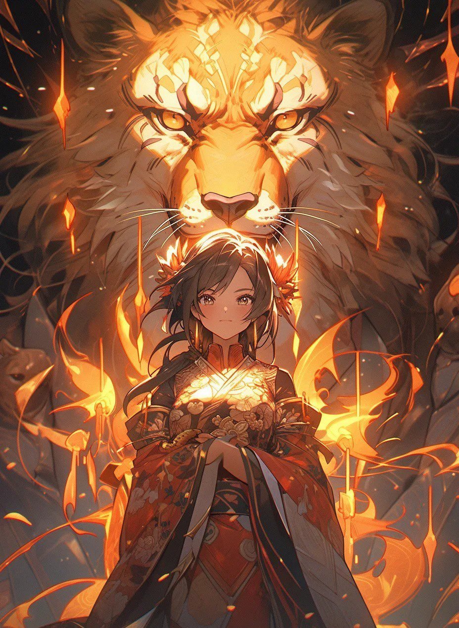 hình ảnh cung sư tử nữ anime (3)