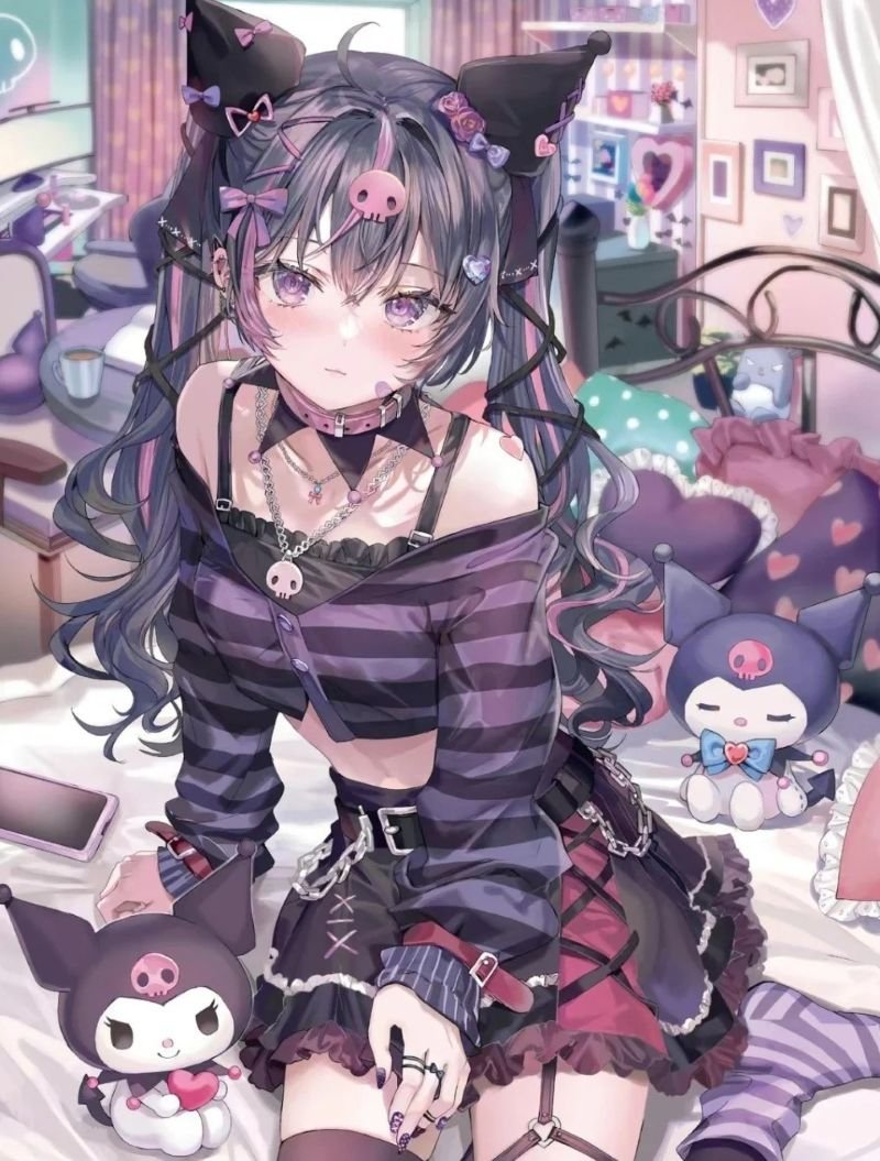 kuromi anime girl cute 2