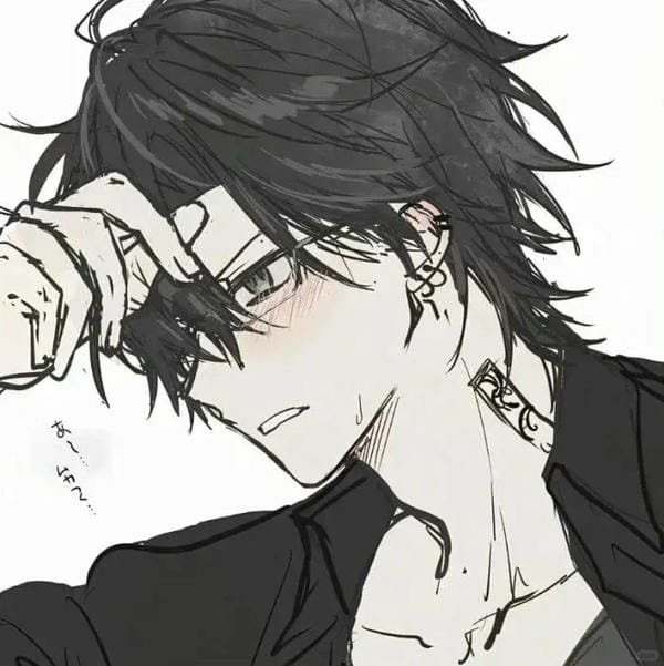 ảnh anime nam buồn đen trắng (10)