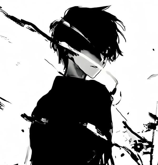 ảnh anime nam buồn đen trắng (12)