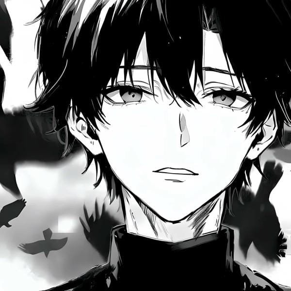 ảnh anime nam buồn đen trắng (17)