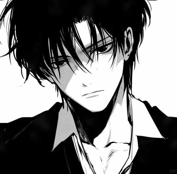 ảnh anime nam buồn đen trắng (26)