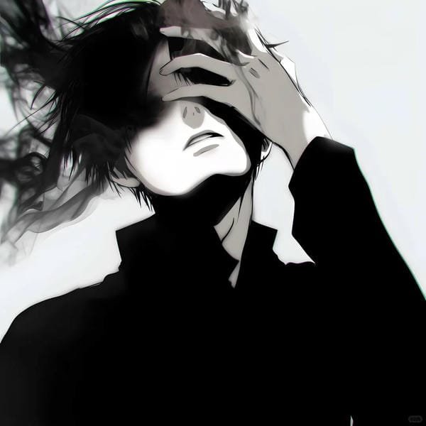 ảnh anime nam buồn đen trắng (28)