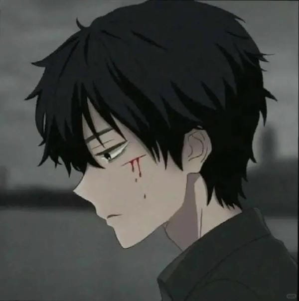 ảnh anime nam buồn đen trắng (3)