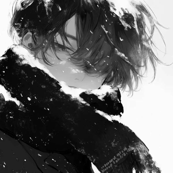 ảnh anime nam buồn đen trắng (6)