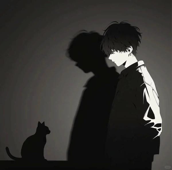 ảnh anime nam buồn đen trắng (8)