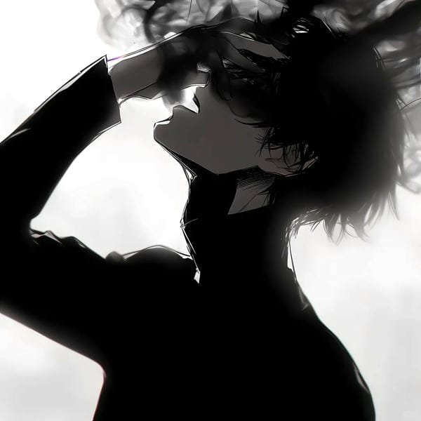 ảnh anime nam trắng đen