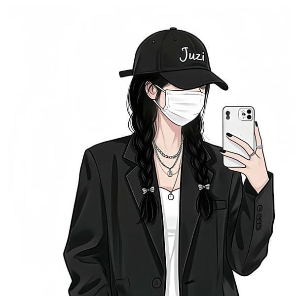 ảnh avatar đẹp anime cầm điện thoại che mặt (1)