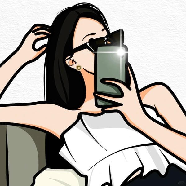 ảnh avatar đẹp anime cầm điện thoại che mặt (18)